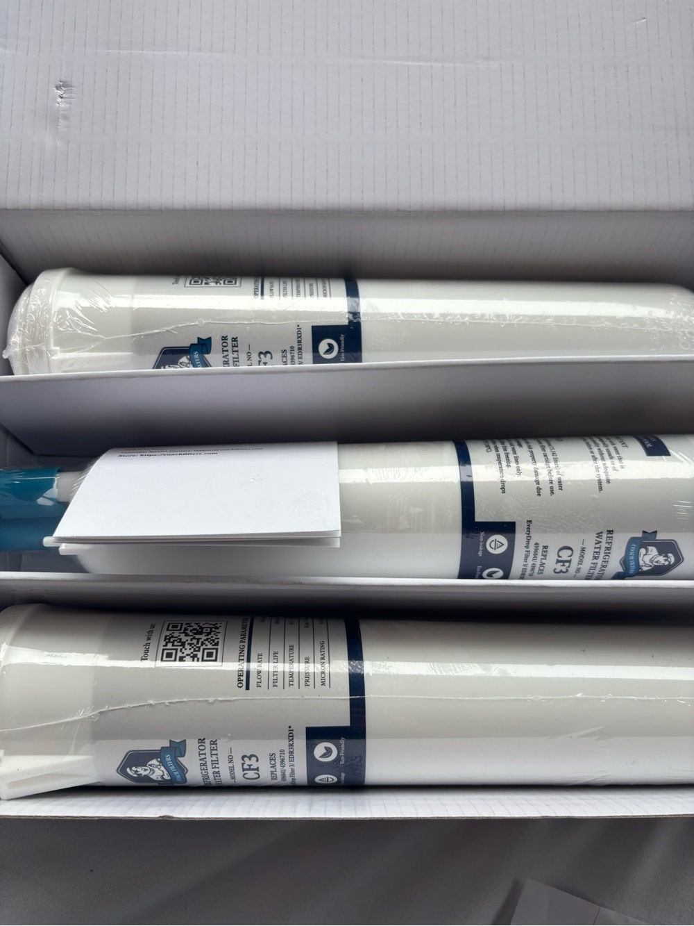 Refrigerator Water Filter Cartridge - White with Blue Label replaces 4396841
